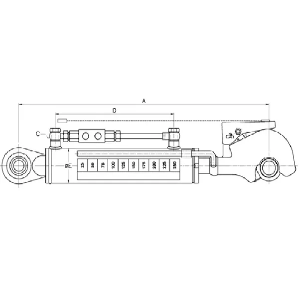 Łącznik górny hydrauliczny z hakiem TCVNN - 660 mm - kat. 3 - KRAMP