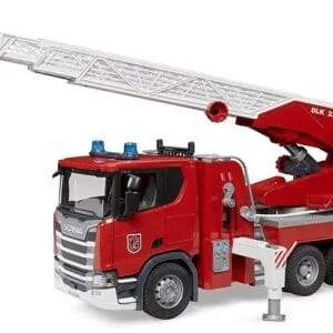 Zabawka - Wóz strażacki Scania 560R z drabiną i z modułem świetlno-dźwiękowym - 03591 - BRUDER