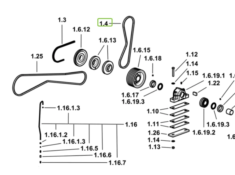Pas klinowy trapezowy - 17x11x1490 - 2.4119.208.0 - SDF 1 Pas klinowy trapezowy - 17x11x1490 - 2.4119.208.0 - SDF