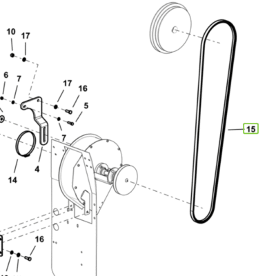 Pas pasek napędowy podzespołów kombajnu zbożowego - 17x11x2630 - 2.4119.232.0 - SDF