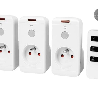 Gniazdo sieciowe x3 sterowane pilotem 16A - 72-052 - BLOW