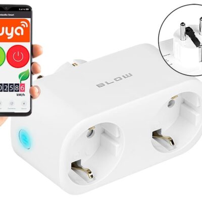 Inteligentne gniazdko WiFi SMART TUYA podwójne sterowane - 72-072 - BLOW