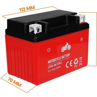 Akumulator żelowy motocyklowy - 12V4AH/10HR - LTX4L-BS - LTC