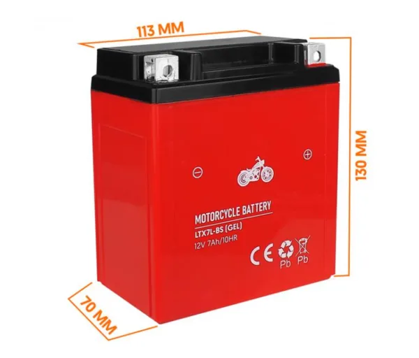 Akumulator żelowy motocyklowy - 12V 7AH - LTX7L-BS - LTC