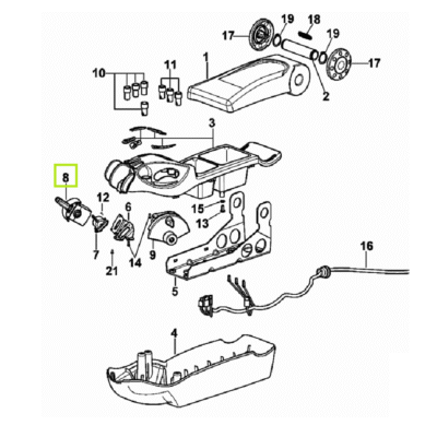 Włącznik dźwignia podnośnika - zielony - 0.015.7265.0/10 - SDF