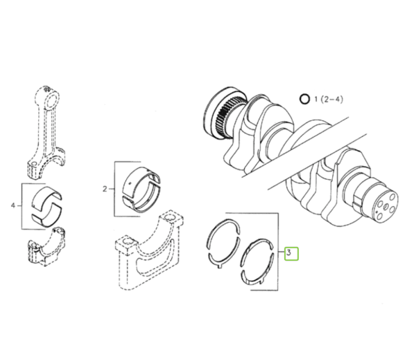 Podkładka ustalająca wału korbowego 2.40mm - 02929104 - Deutz