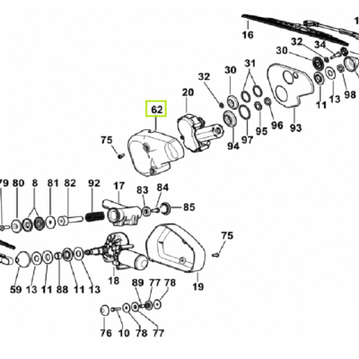 Pokrywka osłona silnika wycieraczek - 04412044 - SDF