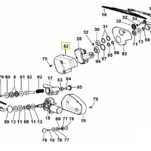 Pokrywka osłona silnika wycieraczek - 04412044 - SDF