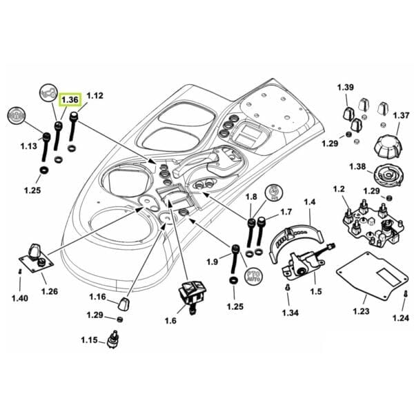 Przycisk - 4WD - 2.7659.414.0 - SDF