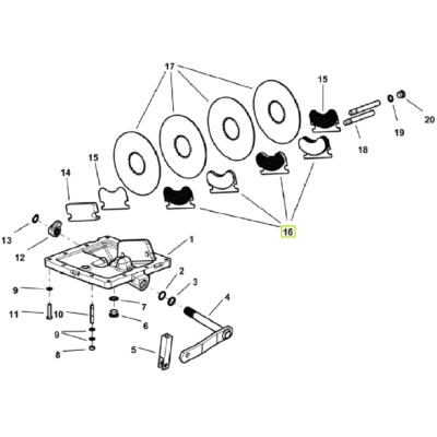 Sektor klocek hamulca ręcznego - 0.027.2373.2/20 - SDF
