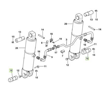 Sworzeń siłownika podnośnika - Ø 35x106 - 0.024.2097.0 - SDF