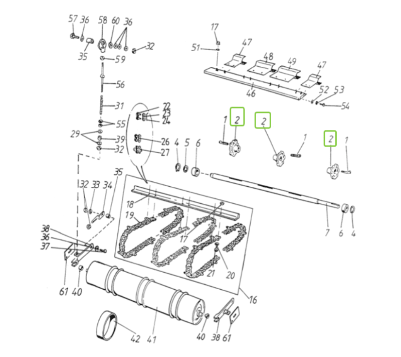 Koło zębate łańcucha podajnika pochyłego – R580273 – SDF