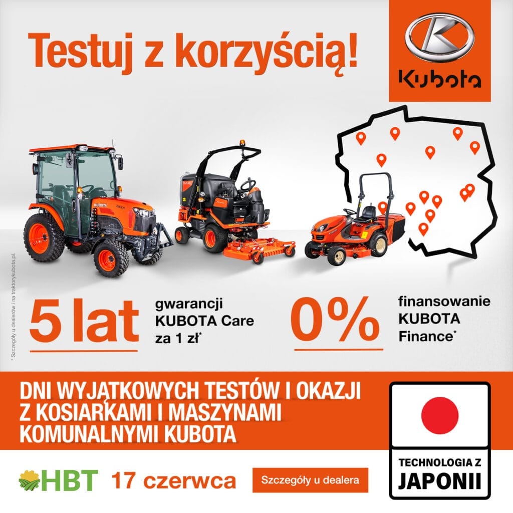 Dni wyjątkowych testów i okazji z kosiarkami i maszynami komunalnymi Kubota! - HBT Kroczyce 2
