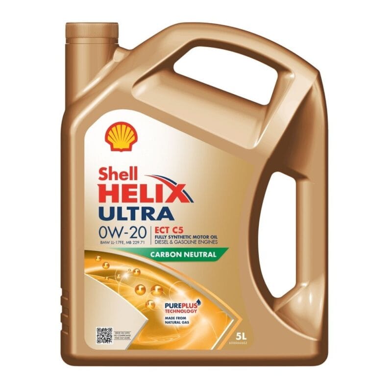 Shell Helix Ultra ECT C5 0W-20 5L — olej syntetyczny Low-SAPS (ACEA C5, BMW LL-17 FE+, MB 229.71)
