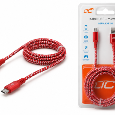 Kabel USB – Micro USB 2 m – czerwony – LX8574R – LTC