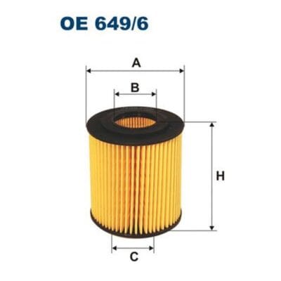 Filtr oleju wkład FILTRON OE649/6 BMW