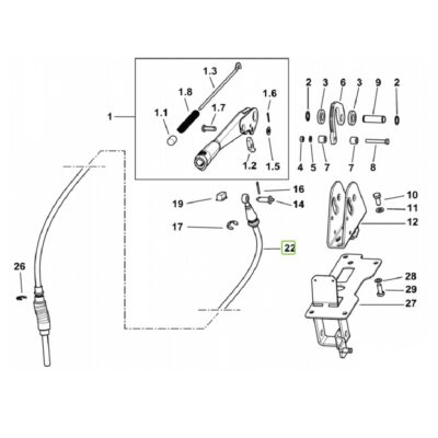 Linka hamulca recznego SDF Parts Same Deutz-Fahr Lamborghini 795 mm
