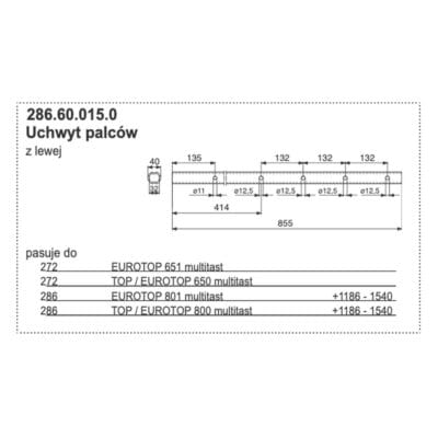 Rura zgrabiarki - 40×855 mm - 286.60.015.0 - POTTINGER