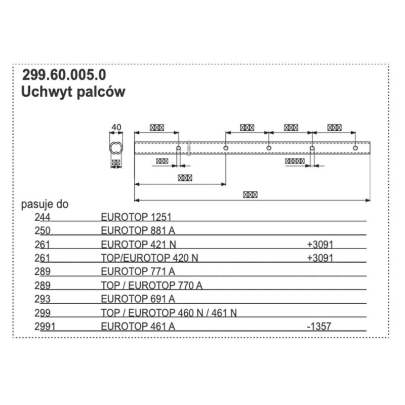 Rura zgrabiarki – 40×956 mm – 299.60.005.0 – POTTINGER
