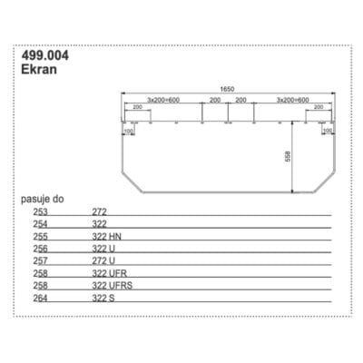 Ekran osłona boczna POTTINGER 499.004 1650x558 mm
