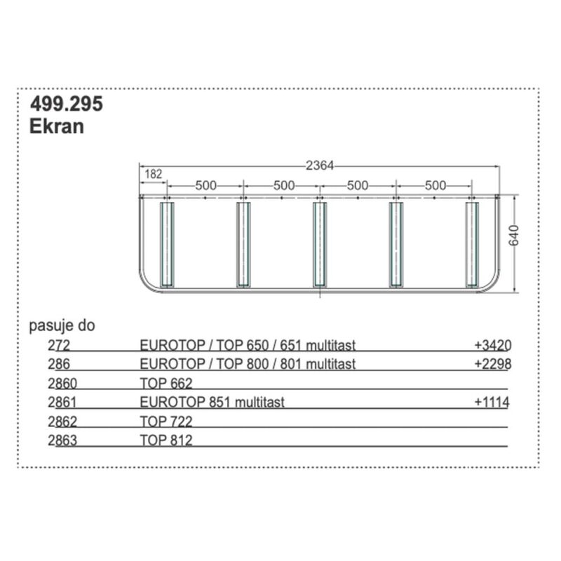 Ekran osłona boczna POTTINGER 499.295 2365x680 mm
