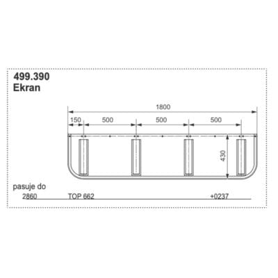 Ekran osłona boczna POTTINGER 499.390 1800x429 mm