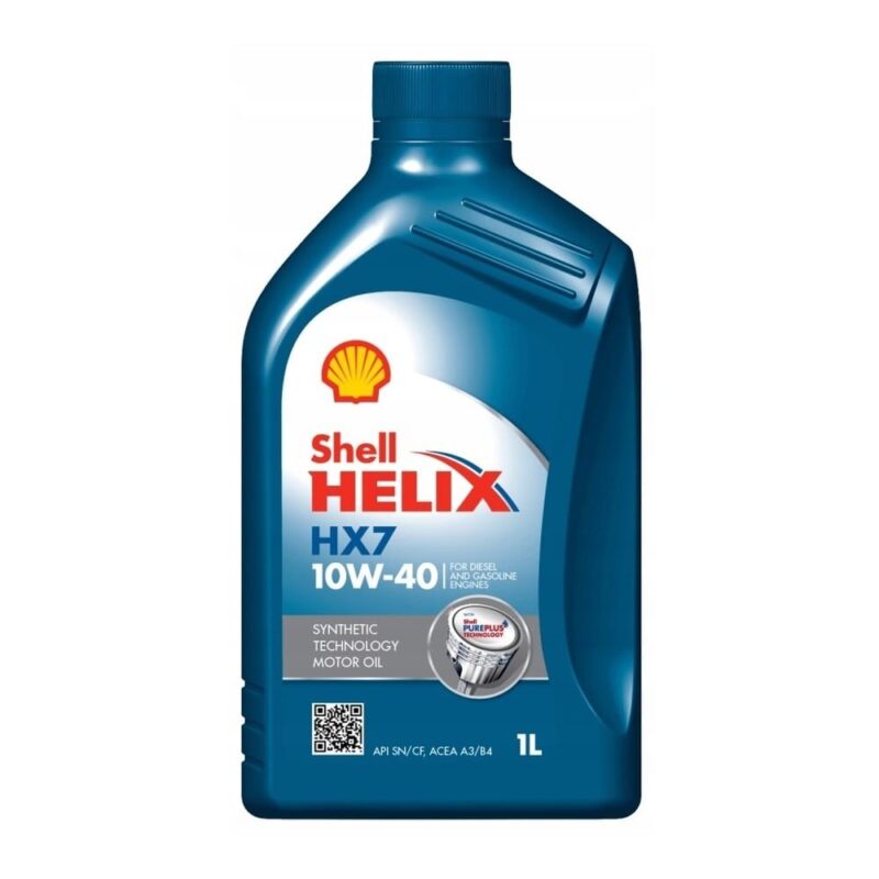 Shell Helix HX7 10W-40 1L — olej silnikowy półsyntetyczny (API SN/CF, ACEA A3/B4)