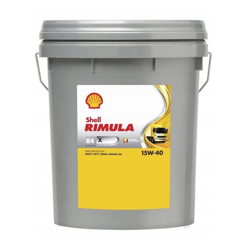 Shell Rimula R4 X 15W-40 20L — olej silnikowy heavy-duty Diesel (API CI-4, ACEA E7)
