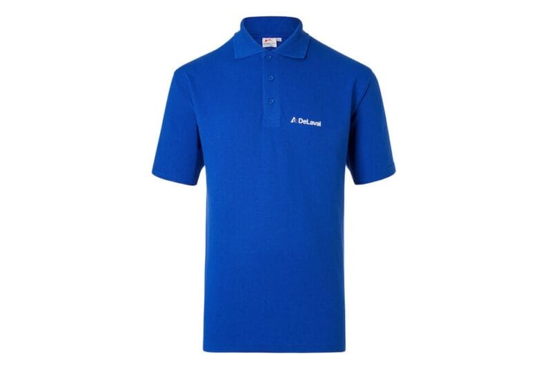 Koszulka polo unisex DeLaval rozmiar M, niebieska, z logo DeLaval