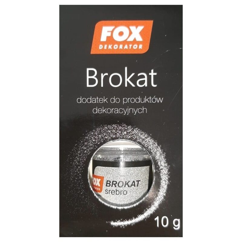 Brokat srebrny FOX Dekorator 10g dodatek dekoracyjny