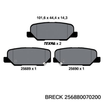 Klocki hamulcowe BRECK 256880070200 oś tylna
