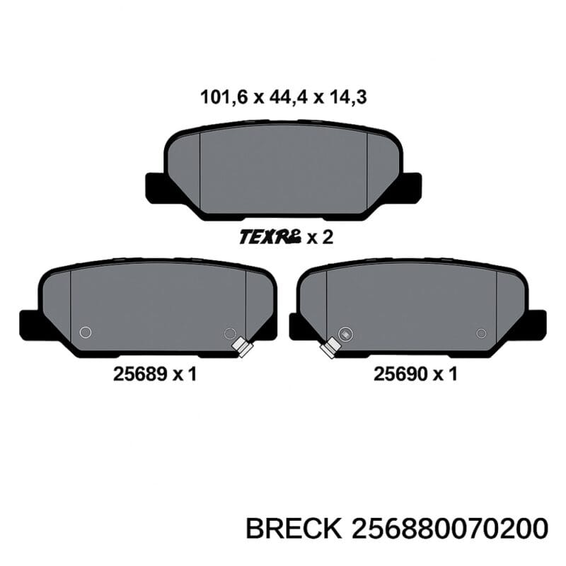 Klocki hamulcowe BRECK 256880070200 oś tylna