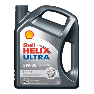 Shell Helix Ultra ECT C3 5W-30 4L — olej syntetyczny Low-SAPS (ACEA C3, MB 229.51, dexos2)