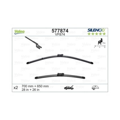 Pióro wycieraczki Valeo 577874 Silencio VF874 700mm + 650mm