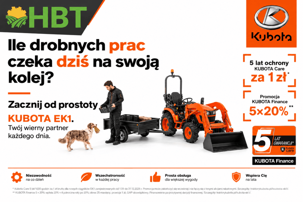 Kubota EK1 – kompaktowy ciągnik do codziennych prac w gospodarstwie 1