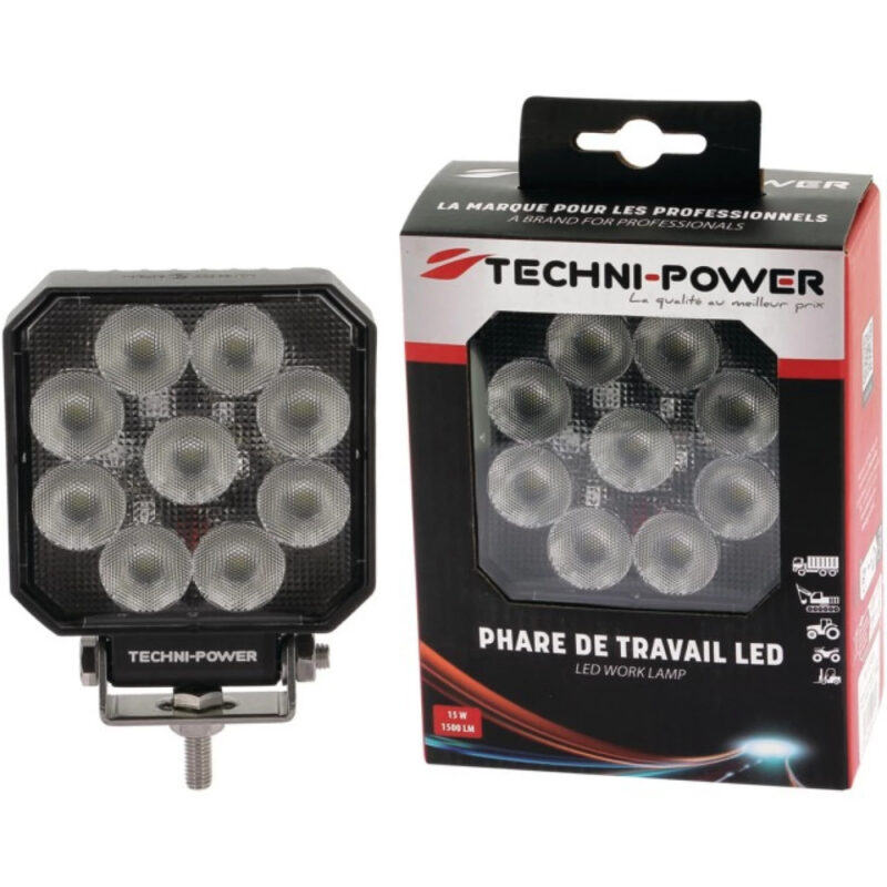 Lampa robocza LED - kwadratowa 15W 1500 lm 12/24V - 1210251 - TECHNI-POWER