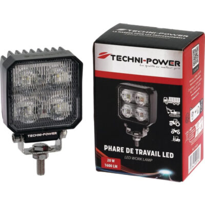 Lampa robocza LED - kwadratowa 20W 1600 lm 12/24V - 1210254 - TECHNI-POWER