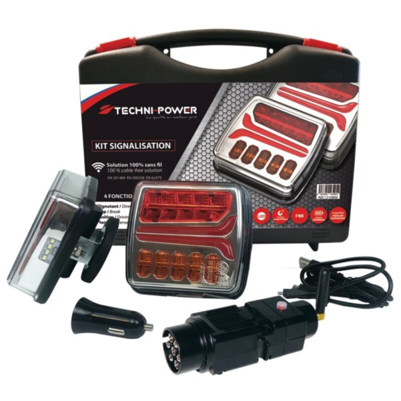 Bezprzewodowy zestaw sygnalizacyjny LED magnetyczny - 12/24 V magnetyczny z adapterem BUSCAN - 1216800 - TECHNI-POWER