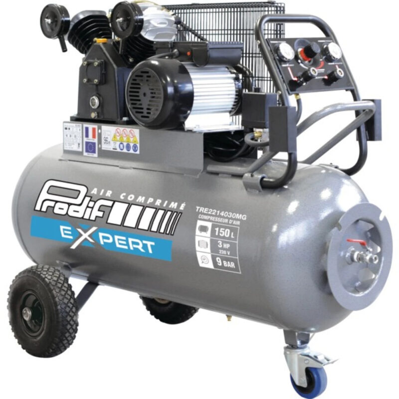 Kompresor tłokowy - 150 l 3 KM 230 V 9 bar - 1940027 - PRODIF