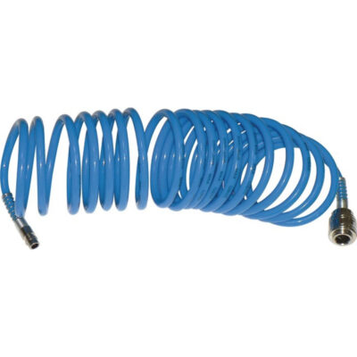 Wąż pneumatyczny z szybkozłączkami - spiralny PU Ø8 mm 7,5 m 10 bar - 1940721 - PRODIF