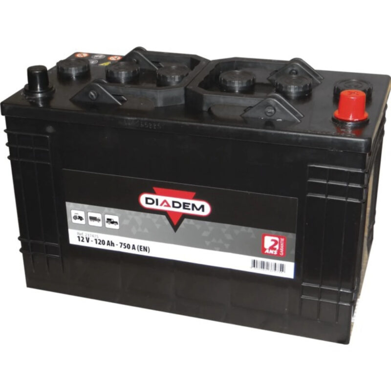 Akumulator rozruchowy - 12V 120Ah 750A EN prawy+ 345×175×230 typ B0 - 237475 - DIADEM