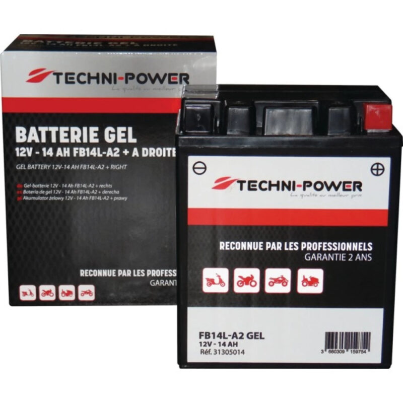 Akumulator żelowy - 12V 14Ah 210A EN prawy+ - 31305014 - TECHNI-POWER