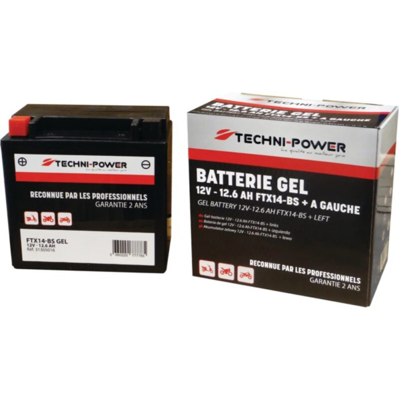 Akumulator żelowy - 12V 12,6Ah 200A EN lewy+ - 31305016 - TECHNI-POWER
