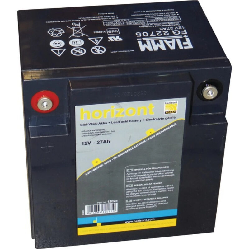 Akumulator żelowy do pastucha elektrycznego - 12V 27Ah prawy+ - 31305105 - HORIZONT AGRAR