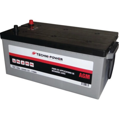 Akumulator AGM - wolnoładowalny 12V 205Ah M16 lewy+ - 31307046 - TECHNI-POWER