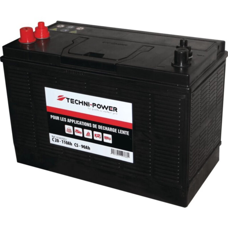 Akumulator kwasowo-ołowiowy - wolnoładowalny 12V 110Ah podwójny zacisk - 31307052 - TECHNI-POWER