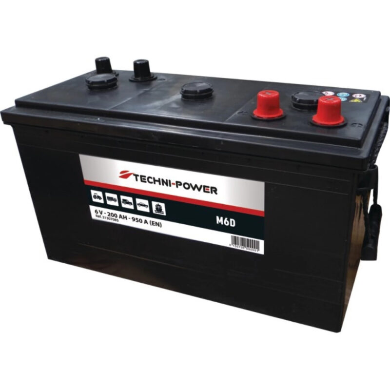 Akumulator kwasowo-ołowiowy - rozruchowy 6V 200Ah 950A EN M6 - 31307085 - TECHNI-POWER