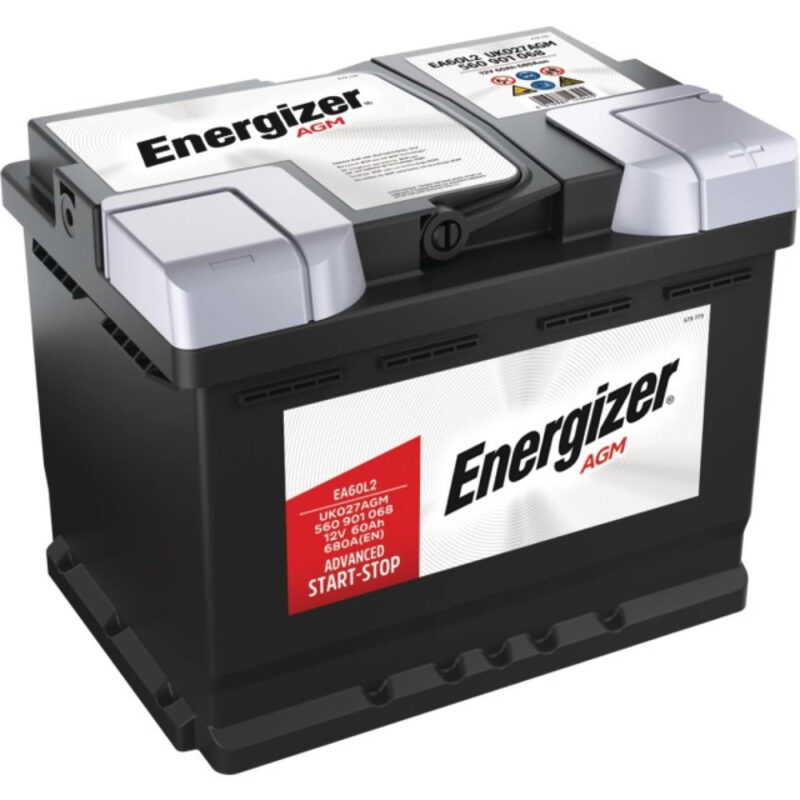 Akumulator rozruchowy AGM - 12V 60Ah 680A EN prawy+ - 31307200 - ENERGIZER